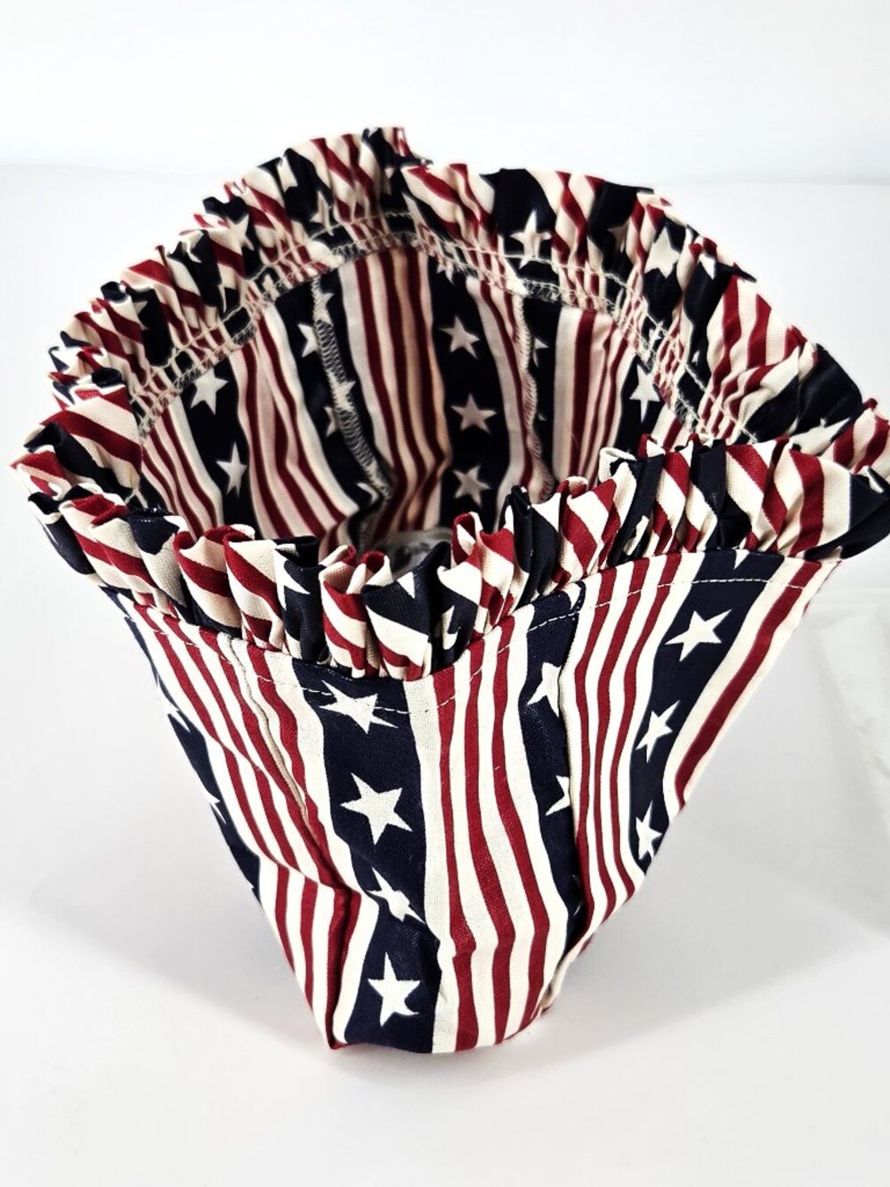 NOS Longaberger Patriotic Star Stripes "All American Candle" Cotton Basket Liner